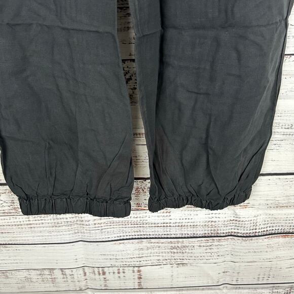 Women's NWT Pilcro Anthropologie Black Boot Tuck Parachute Linen Pants- 29P - Picture 4 of 12
